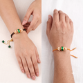 Handcrafted Rakhi and Lumba Set – Green Meenakari & Pearl Couple Rakhi (Bhaiya Bhabhi Set)