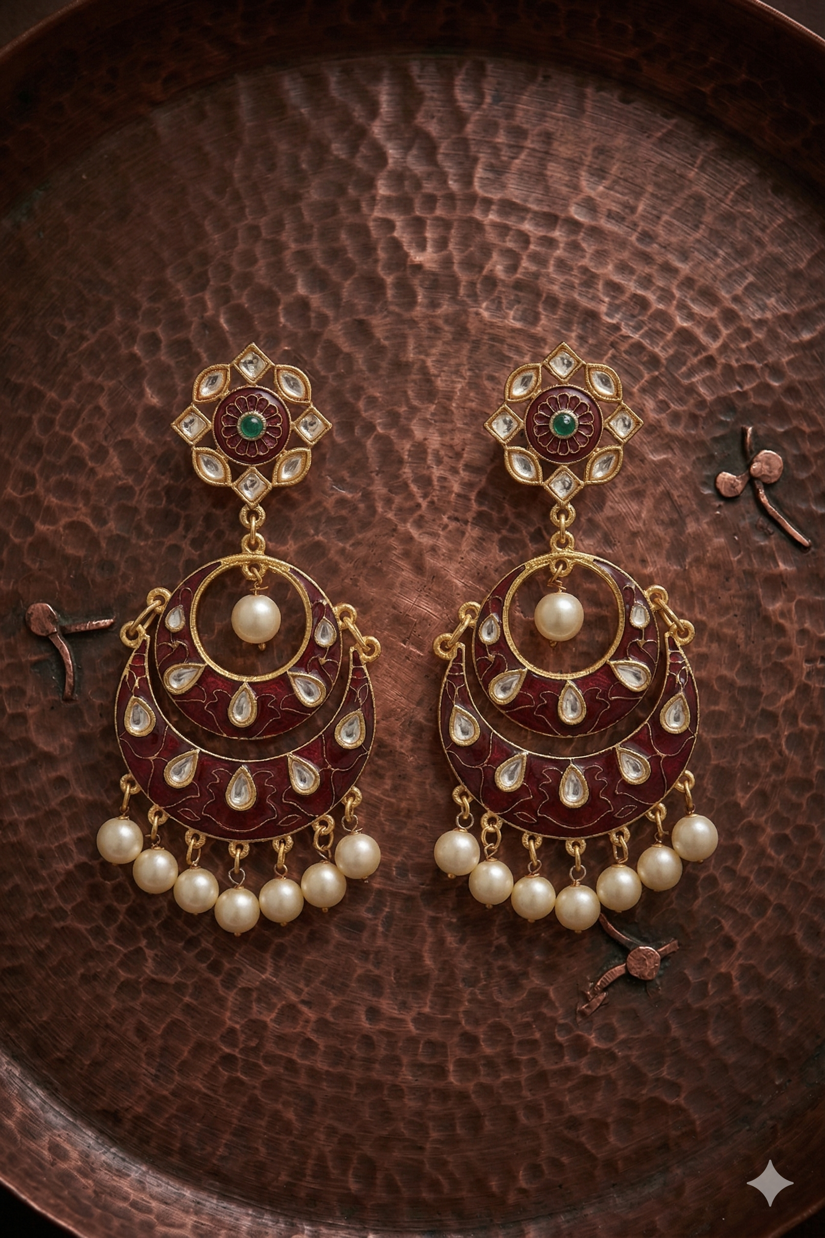 Gold Plated Kundan Jhoomar Chandbali Earrings with Pearl Drops | Long Ethnic Statement Earrings for Women | Wedding & Festive Wear